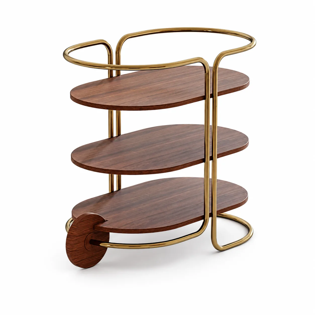 CARRINHO LOHAN 80X47,5X76,5 INOX GOLD LACA SILVER — Carro bar — Rondonópolis/MT